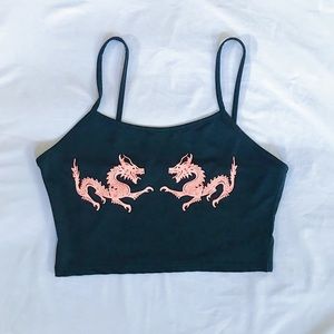 Cropped dragon tank top